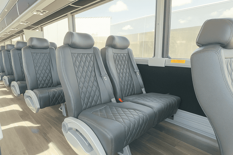 interior of Coach Bus Baton Rouge charter bus