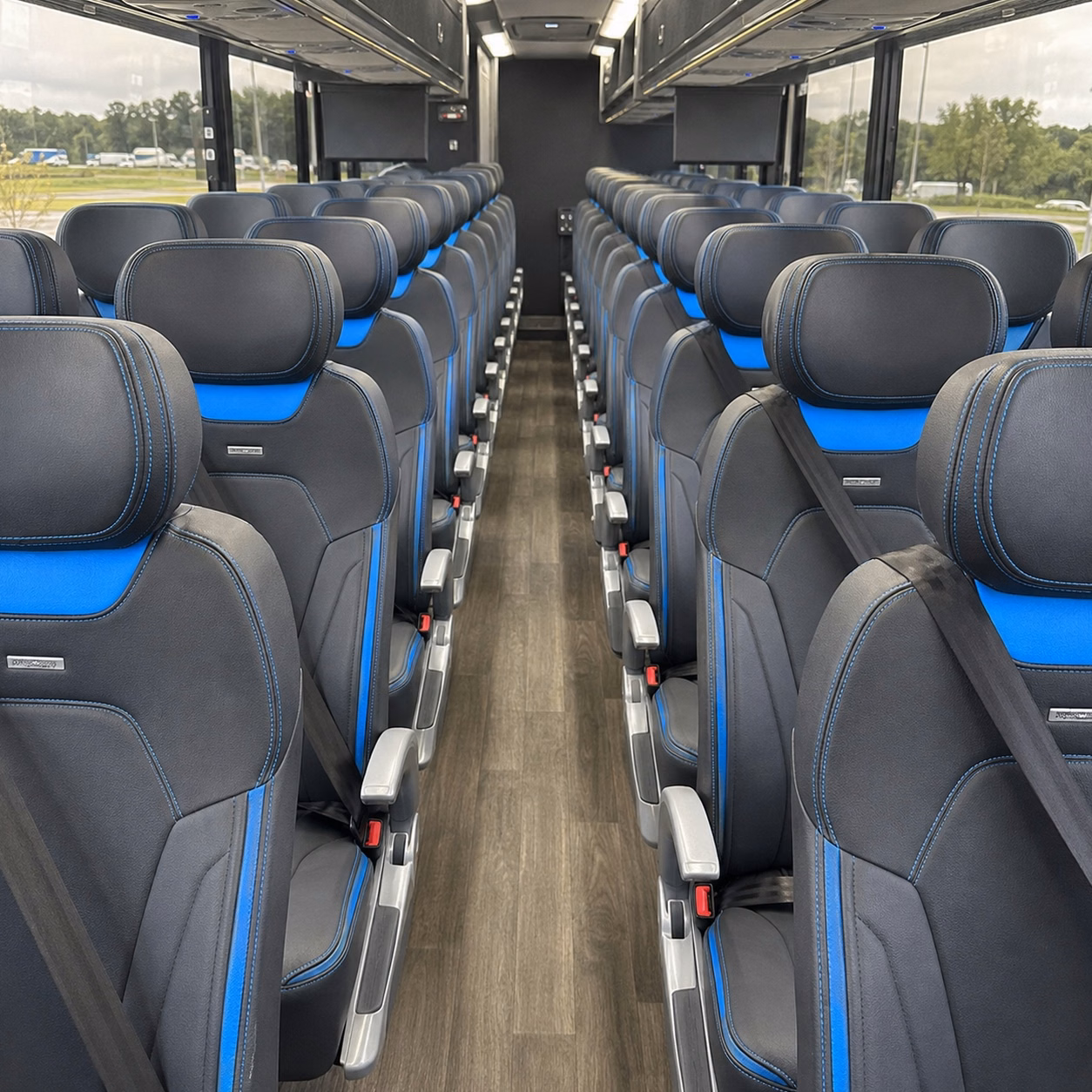 56 passenger charter bus interior